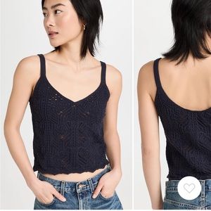 Vince lace stitch tank in coastal!